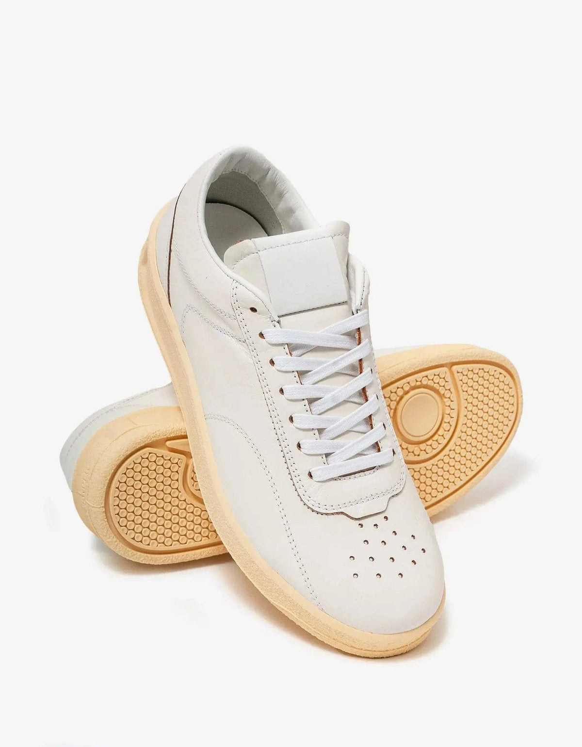 Jil Sander White Ecru Leather Trainers