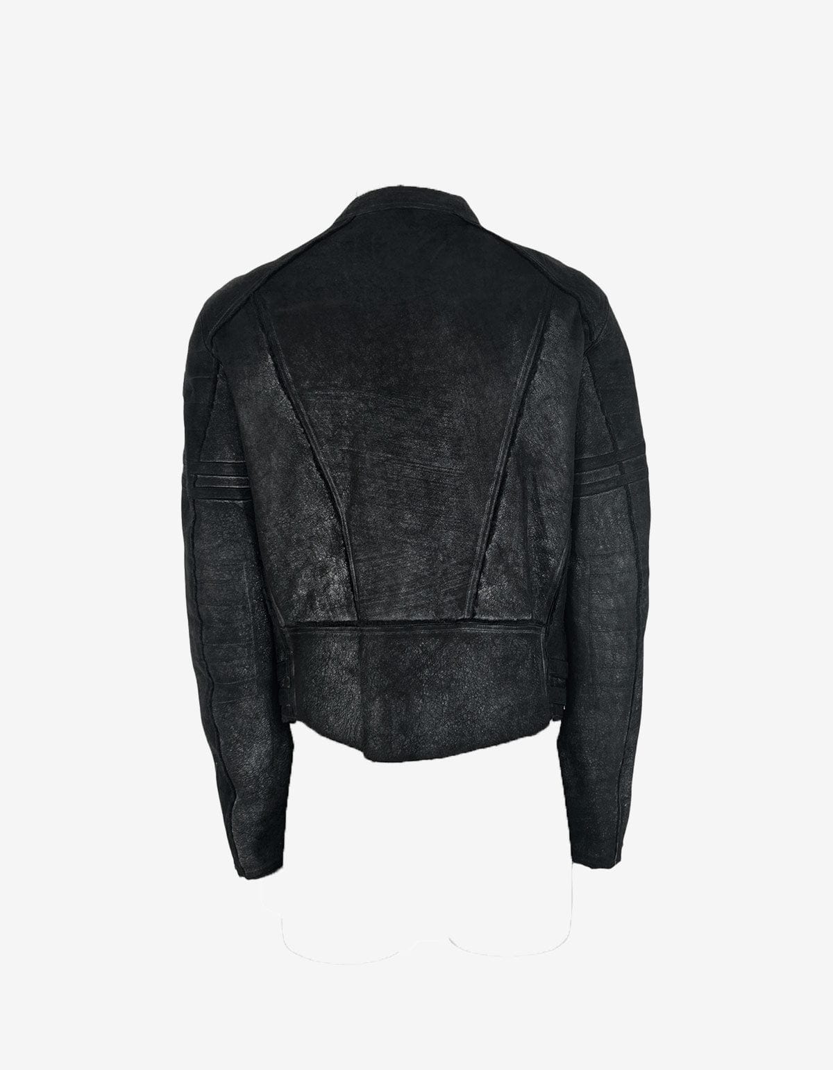 John Galliano Black Shearling Leather Biker Jacket