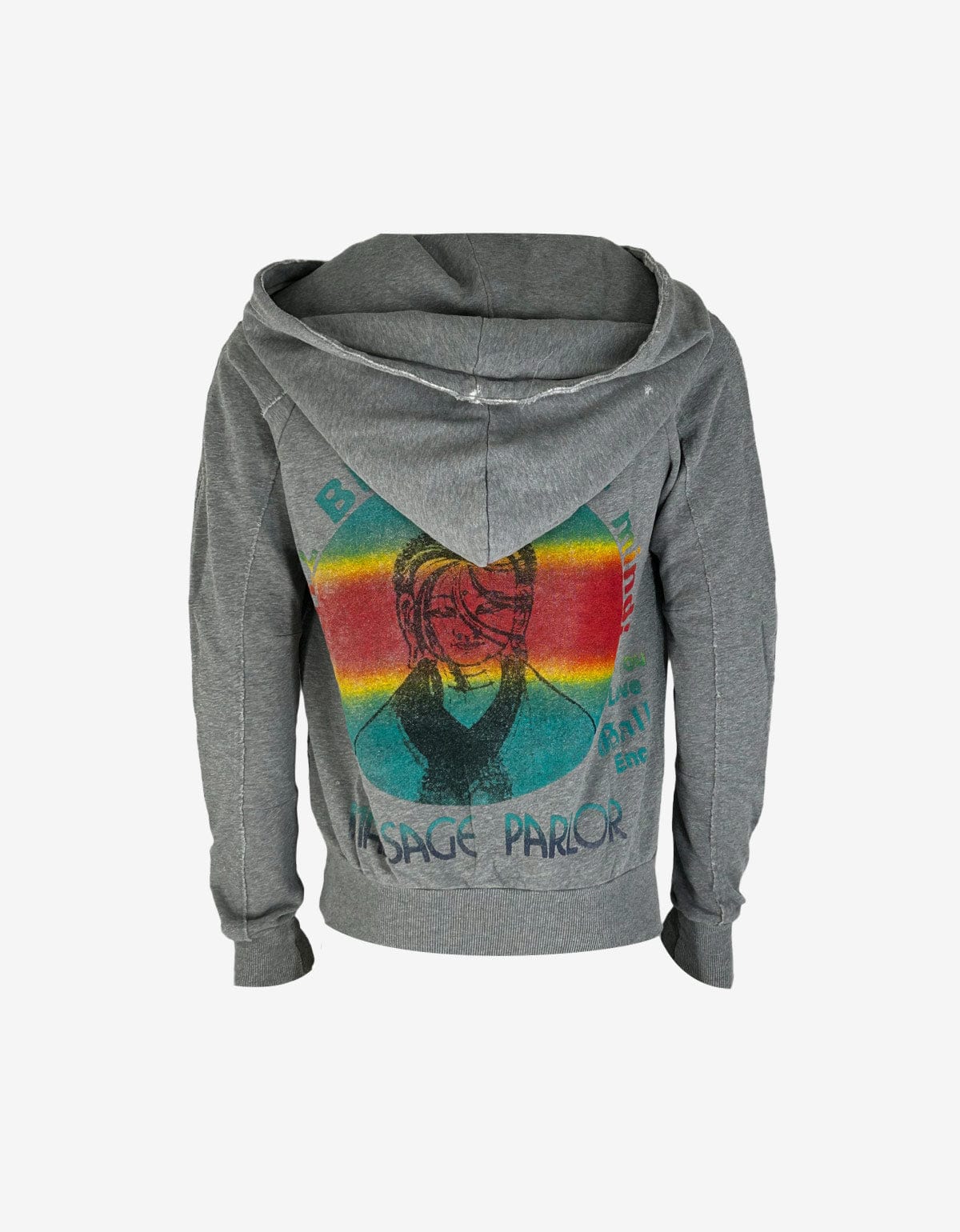 John Galliano Distressed 'Blow Your Mind' Graphic Jersey Hoodie