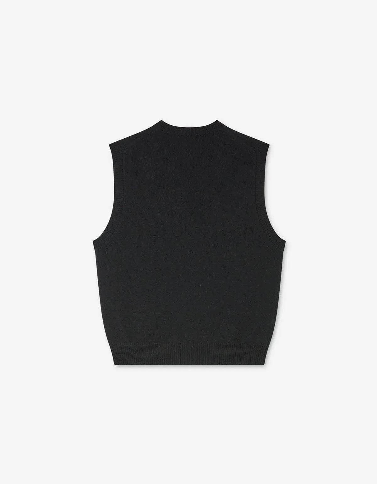 Kenzo Black Boke Flower Embroidered Sleeveless Wool Jumper