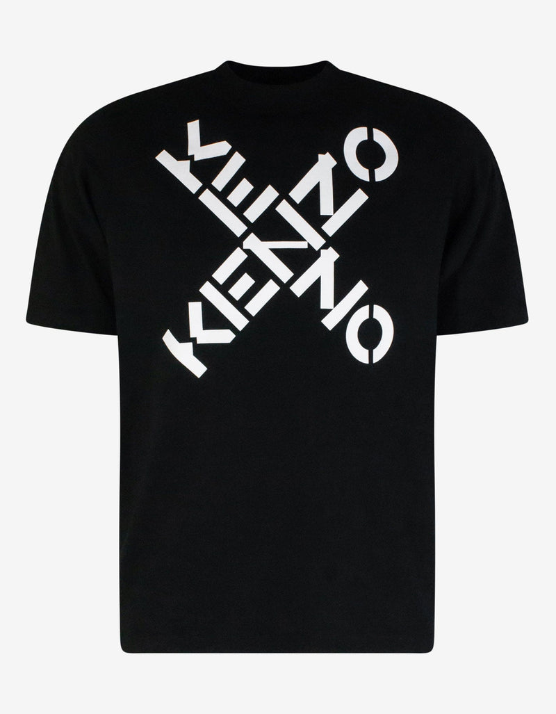 Kenzo Black Crossed Logo Oversized T-Shirt