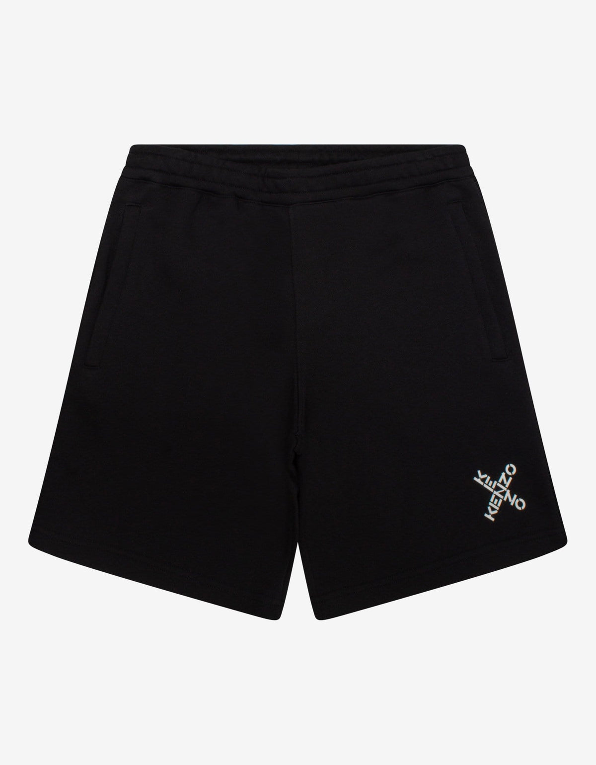 Kenzo Black Crossed Logo Sweat Shorts