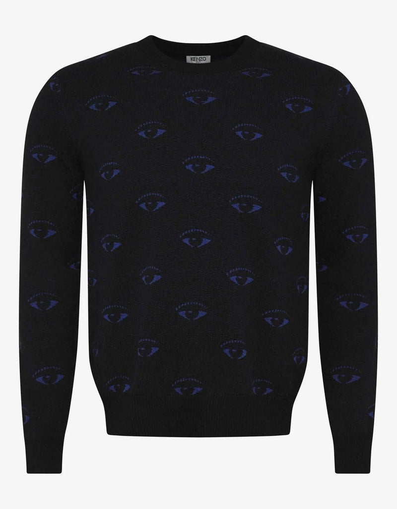 Kenzo Black Eye Monogram Wool-Blend Sweater