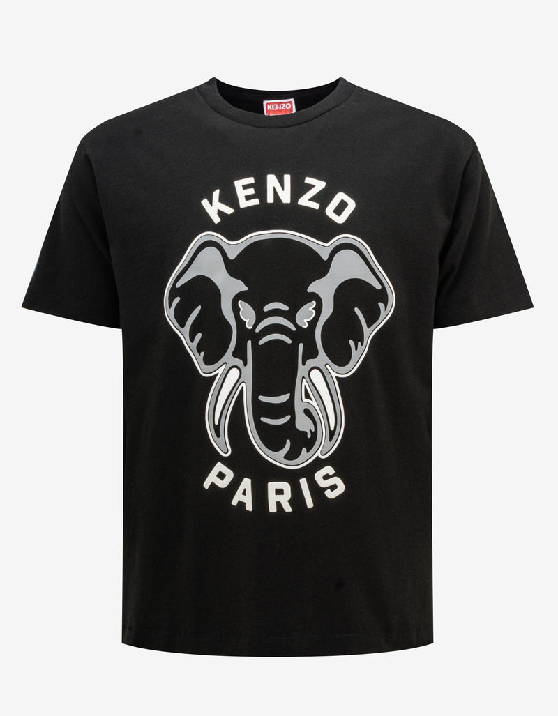 Kenzo Black 'Kenzo Elephant' Oversize T-Shirt