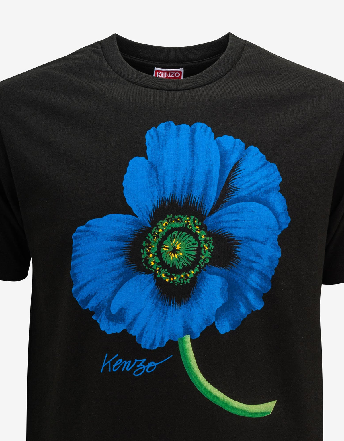 Kenzo Black Kenzo Poppy Print T-Shirt