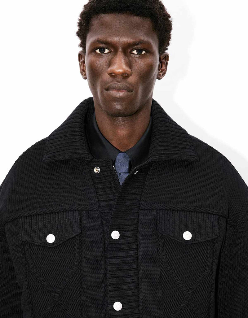 Kenzo Black Knitted Puffer Jacket