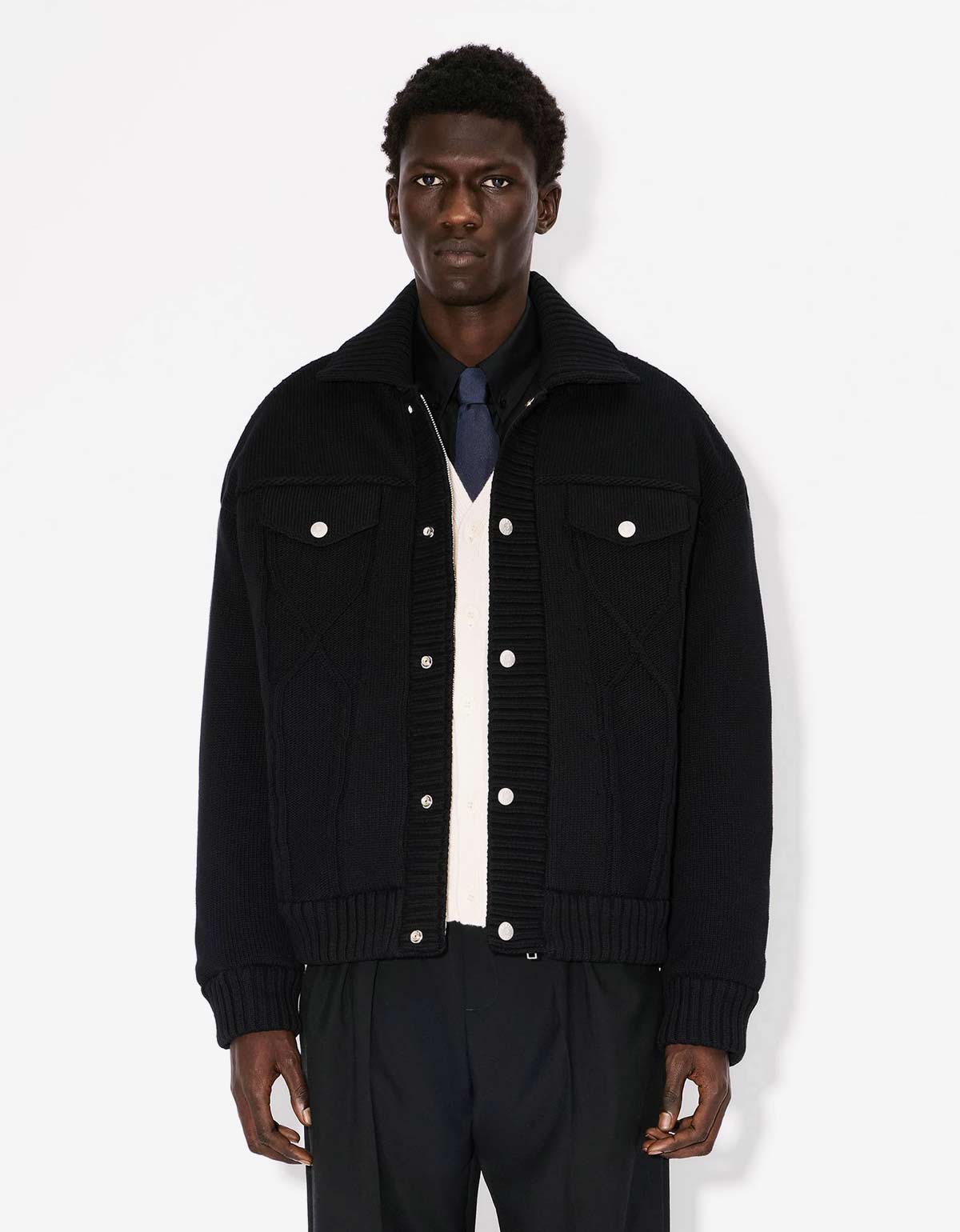 Kenzo Black Knitted Puffer Jacket