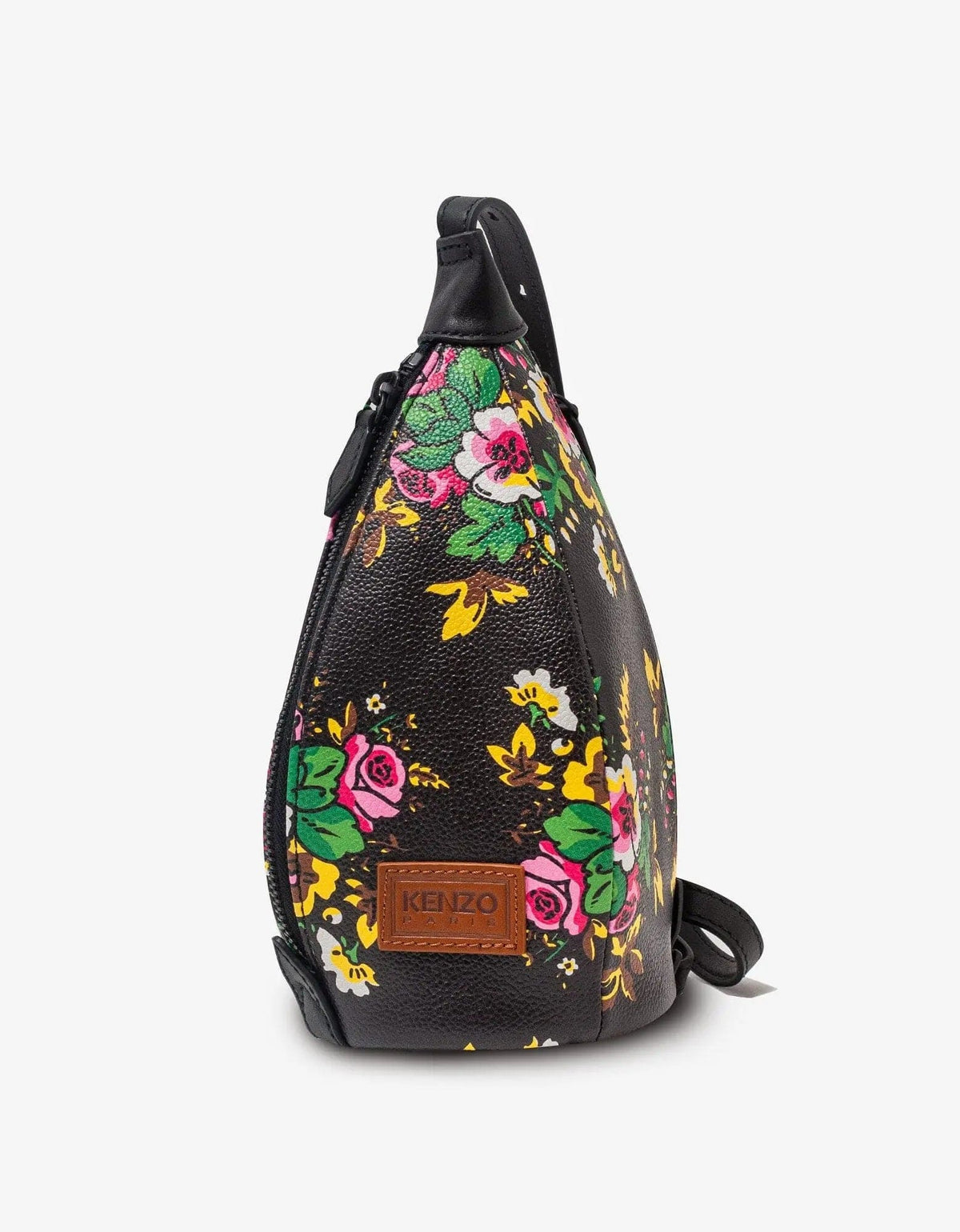 Kenzo Black Pop Bouquet Courier Shoulder Bag