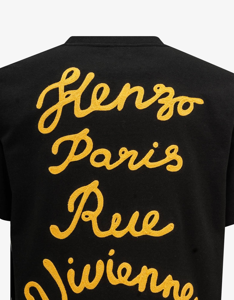 Kenzo Black 'Rue Vivienne' Oversize T-Shirt