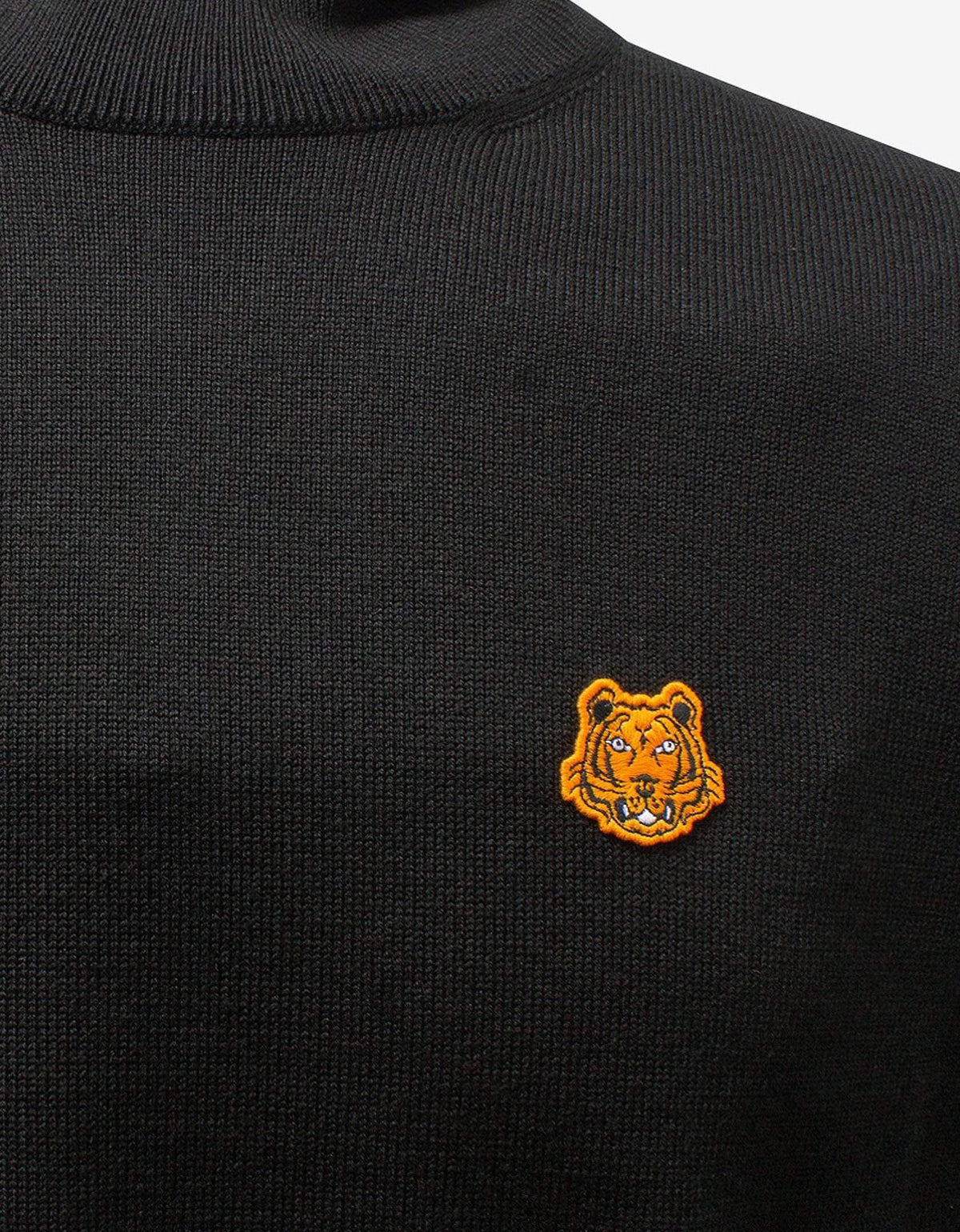 Kenzo Black Tiger Crest Roll Neck Sweater