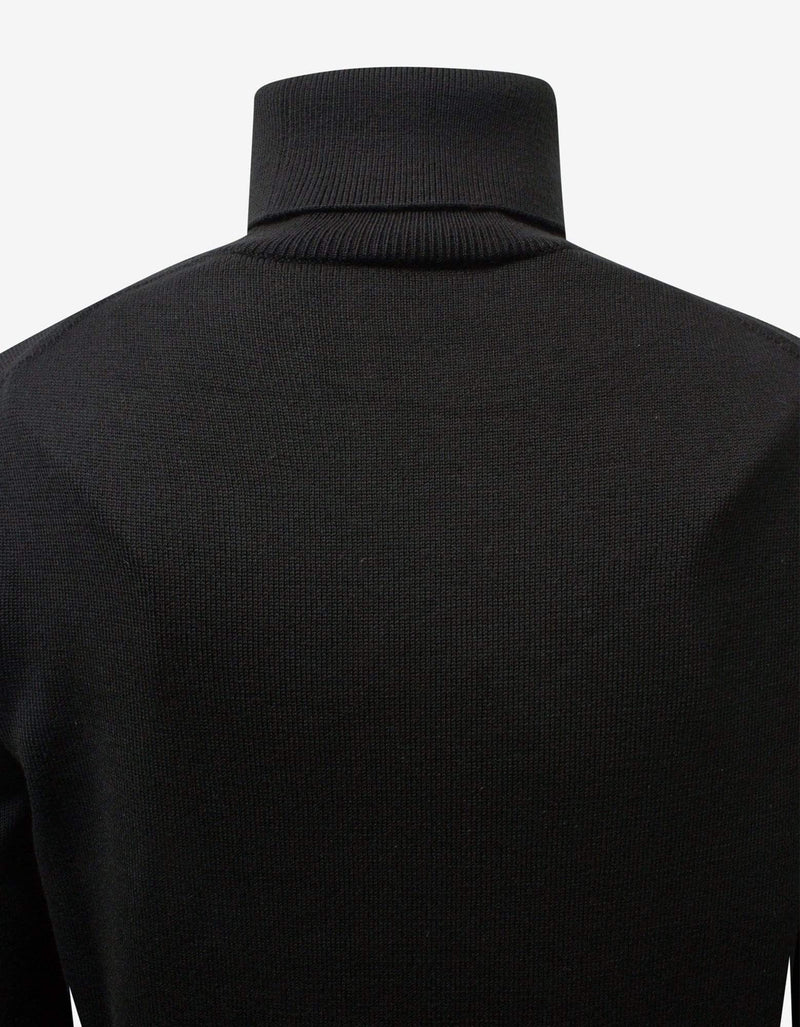 Kenzo Black Tiger Crest Roll Neck Sweater