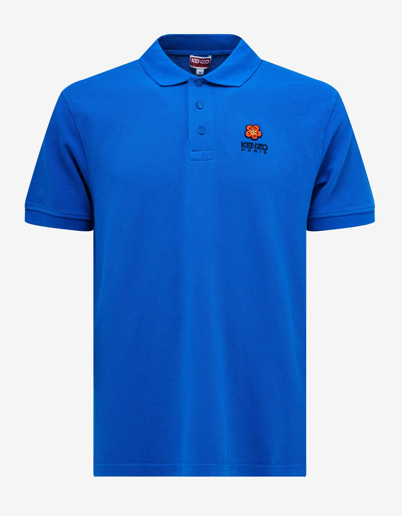 Kenzo Blue 'Boke Flower' Crest Polo T-Shirt