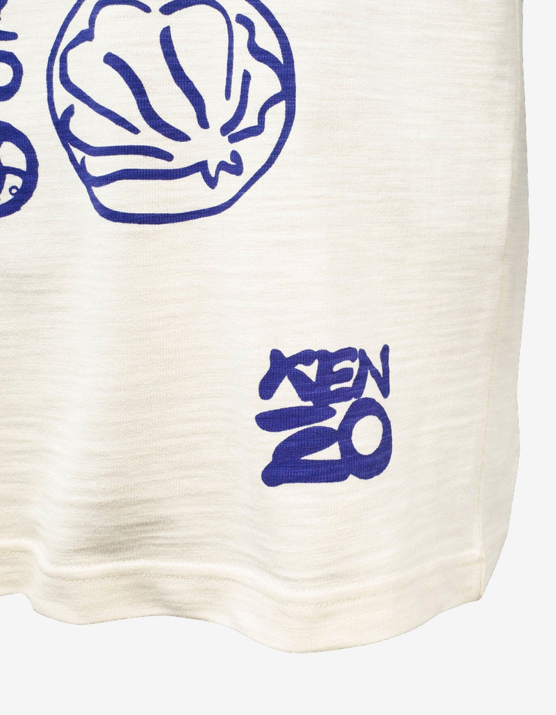 Kenzo Ecru Marine Graphic Print T-Shirt