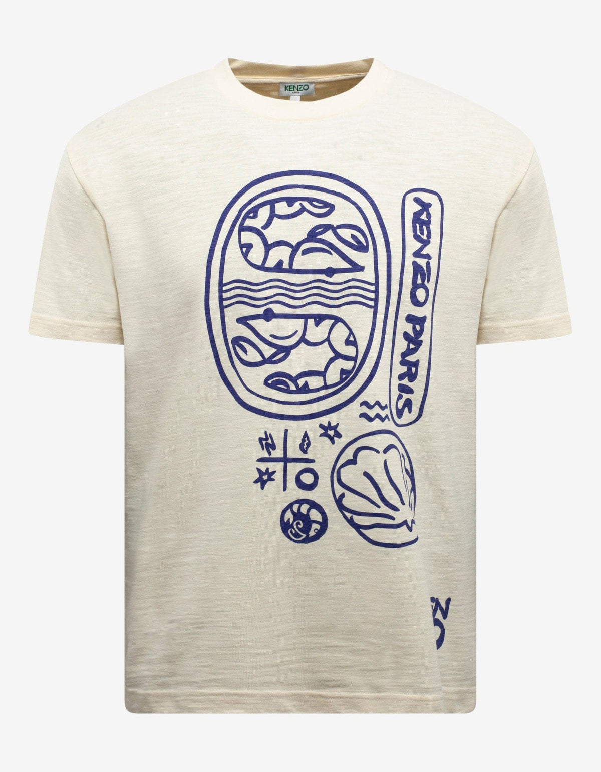 Kenzo Ecru Marine Graphic Print T-Shirt