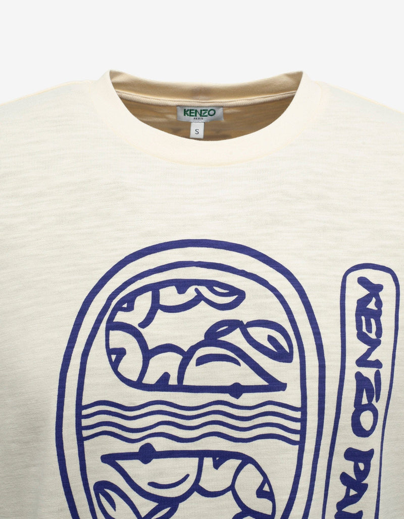 Kenzo Ecru Marine Graphic Print T-Shirt