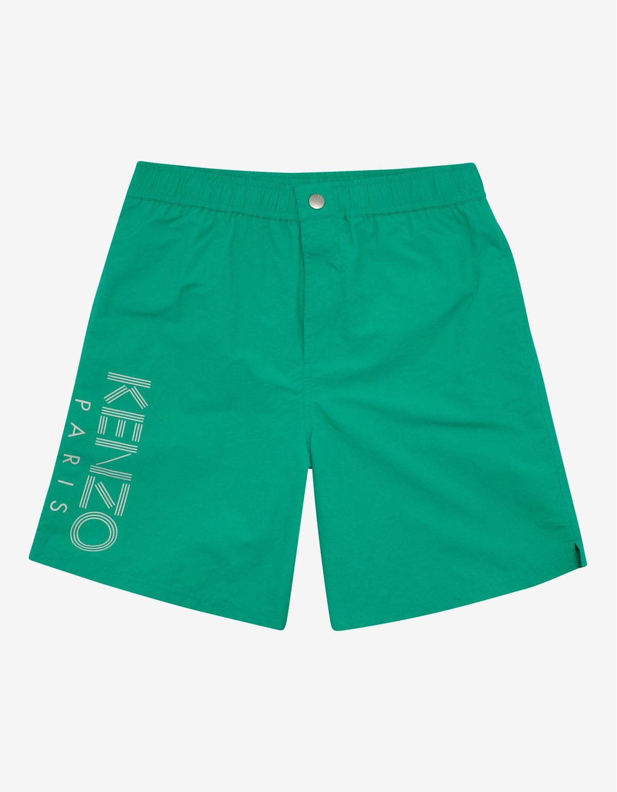 Kenzo Green Logo Print Long Swim Shorts