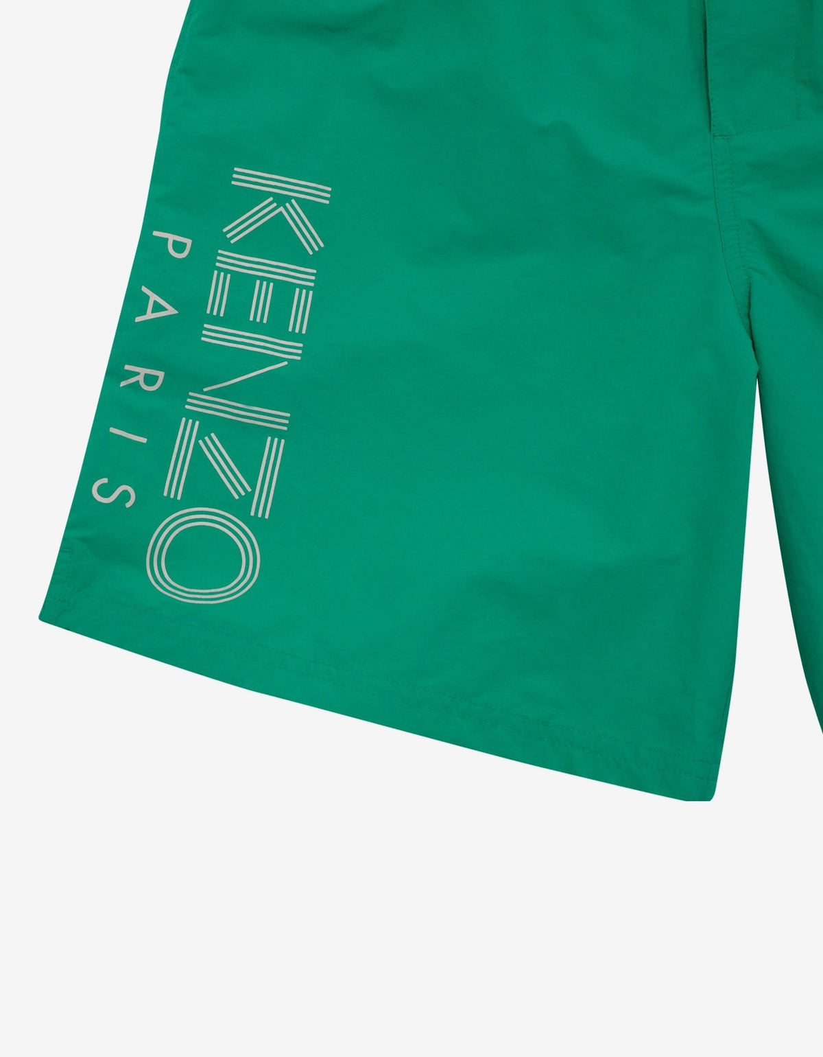 Kenzo Green Logo Print Long Swim Shorts