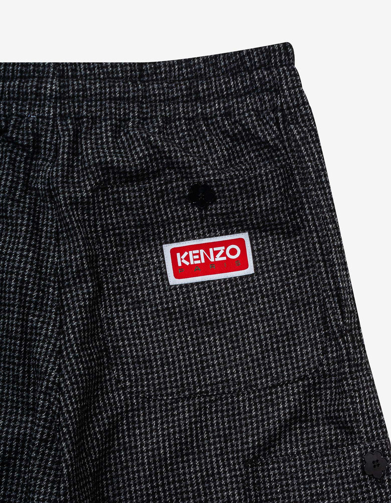 Kenzo Grey Checked Wool Cargo Trousers