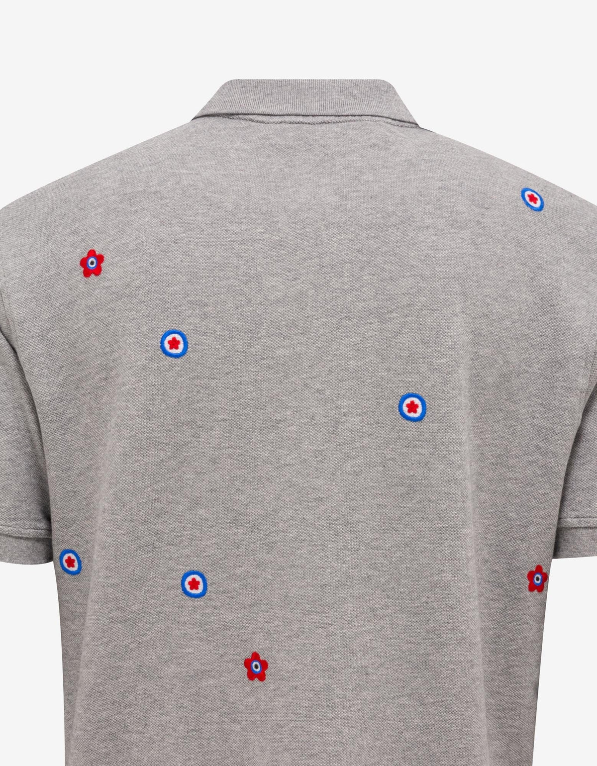 Kenzo Grey 'Kenzo Target' Embroidered Polo T-Shirt