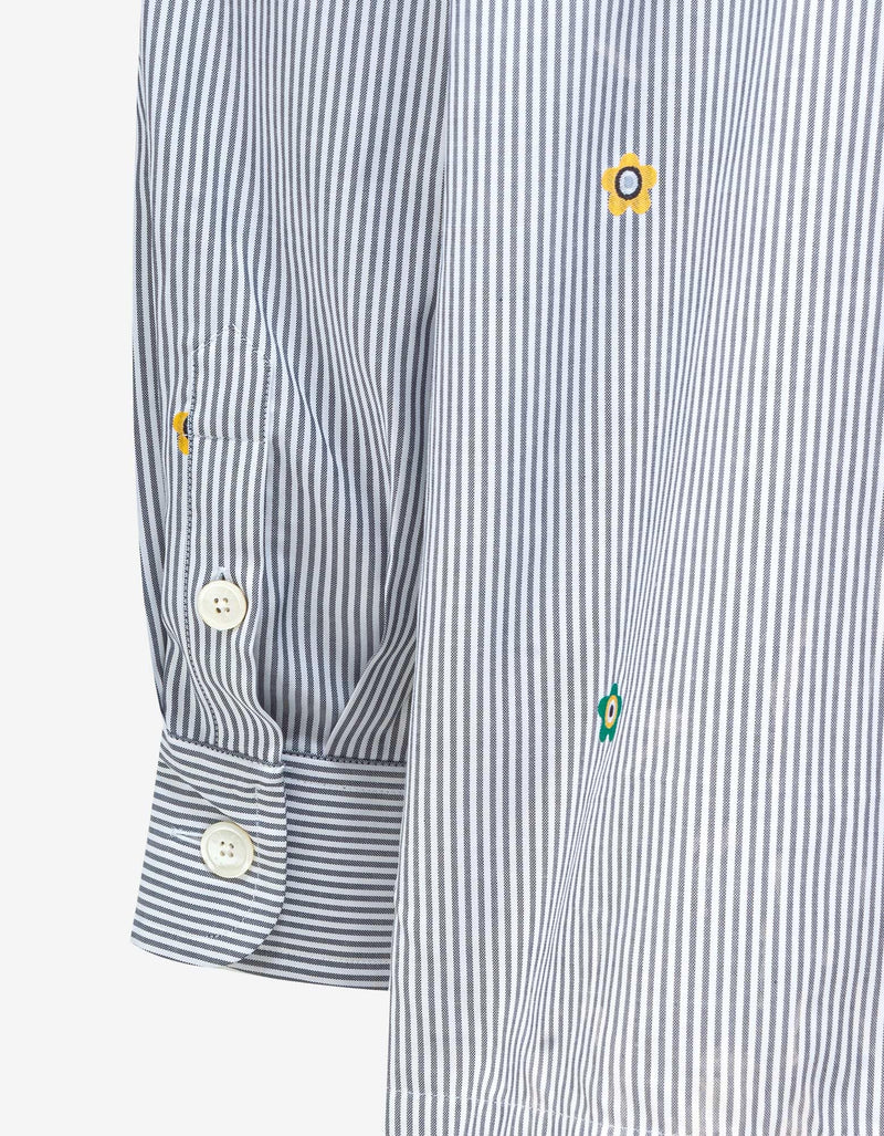 Kenzo Grey 'Kenzo Target Embroidered Striped Shirt