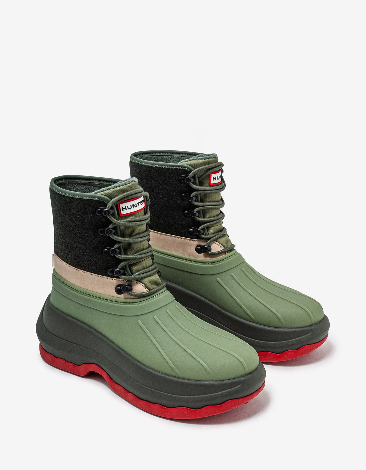 Kenzo Hunter Green Utilitarian Ankle Boots