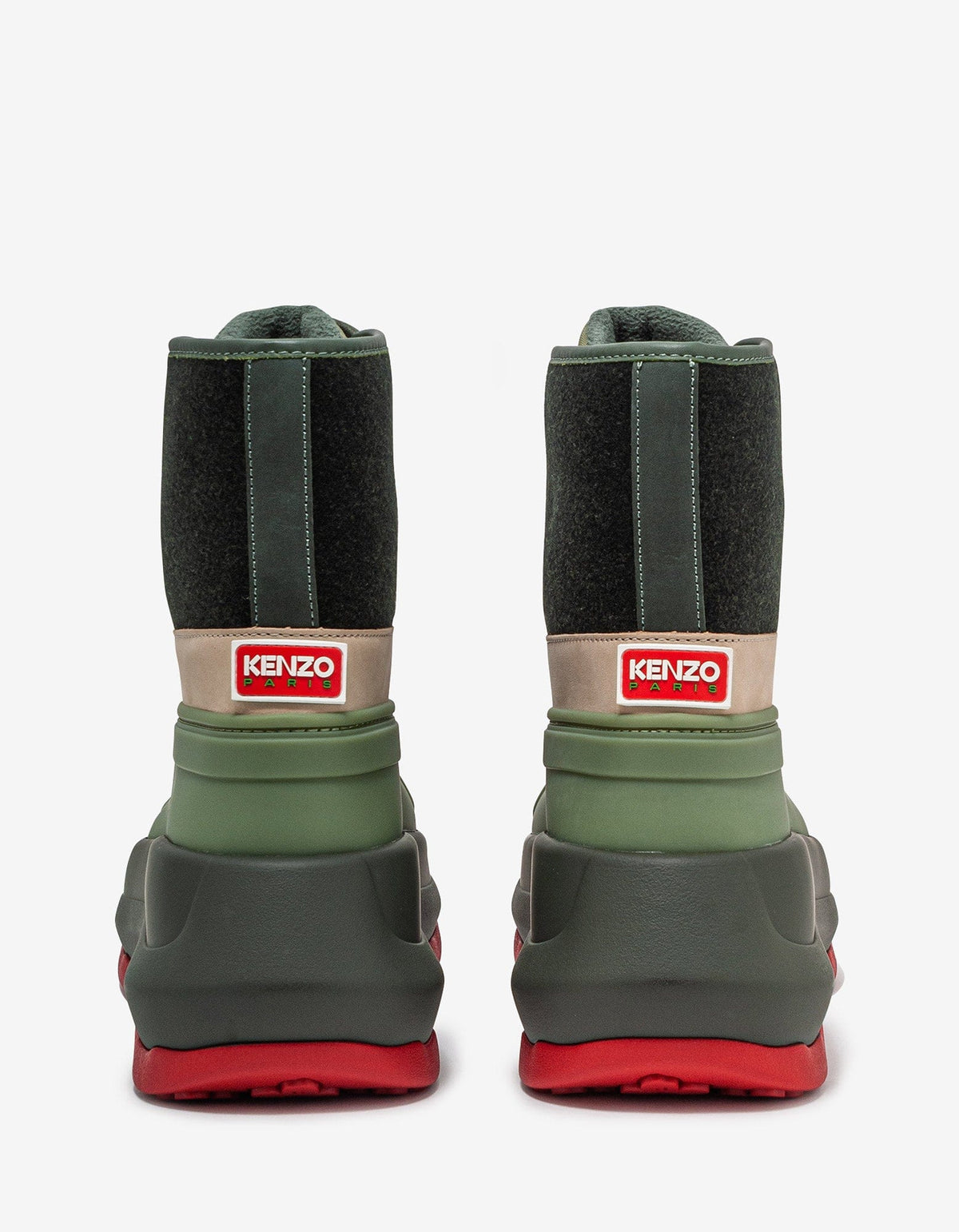 Kenzo Hunter Green Utilitarian Ankle Boots