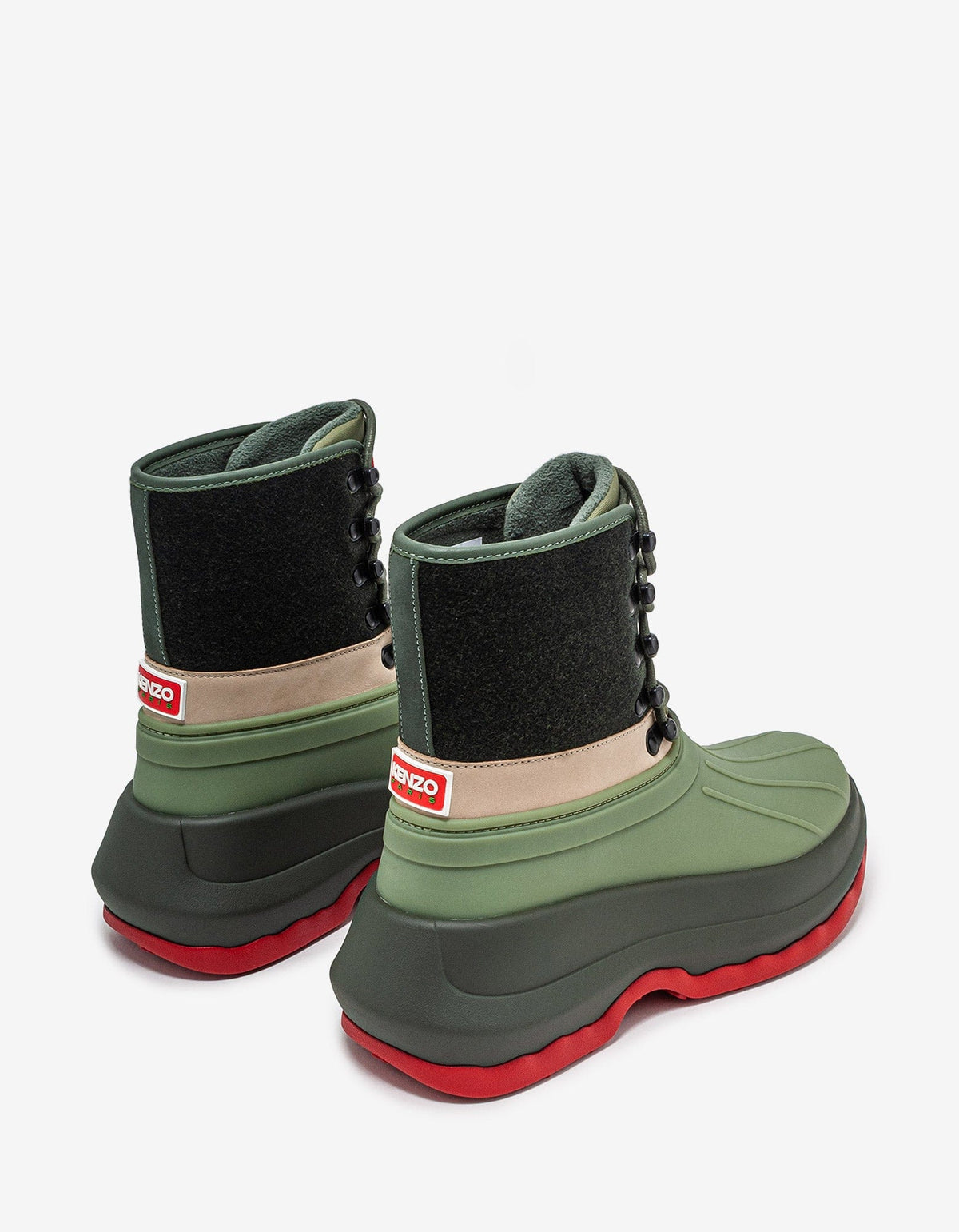 Kenzo Hunter Green Utilitarian Ankle Boots