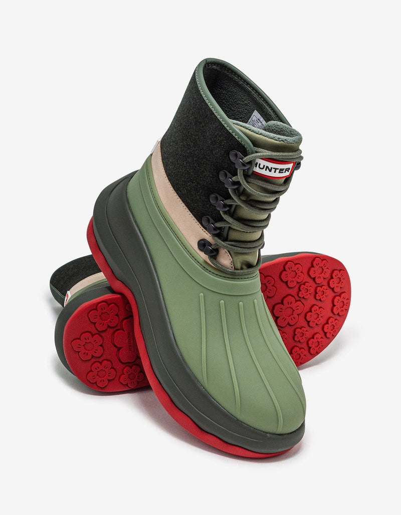 Kenzo Hunter Green Utilitarian Ankle Boots