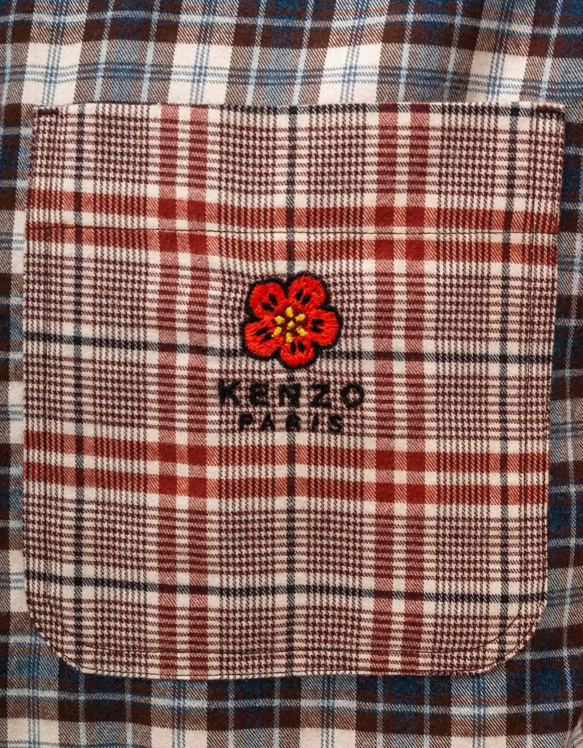 Kenzo Kenzo Bordeaux Checked Oversized Shirt