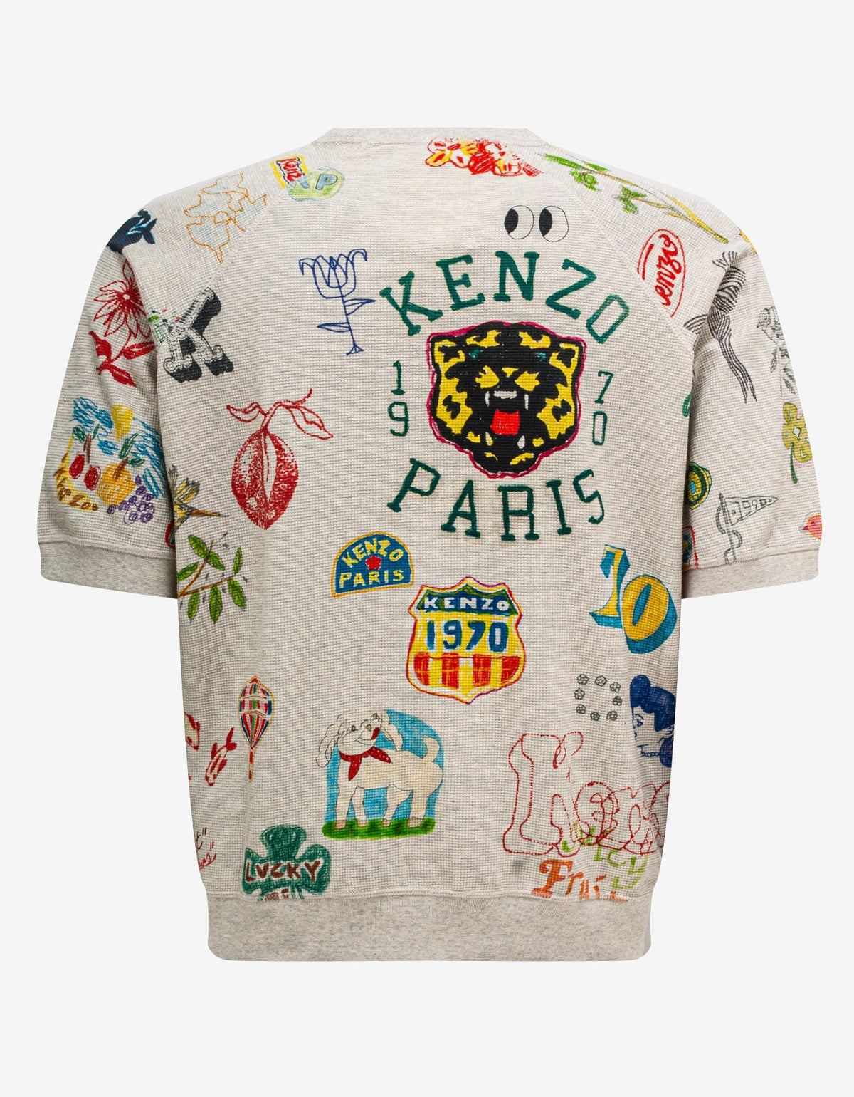 Kenzo Kenzo Grey Drawn Varsity T-Shirt