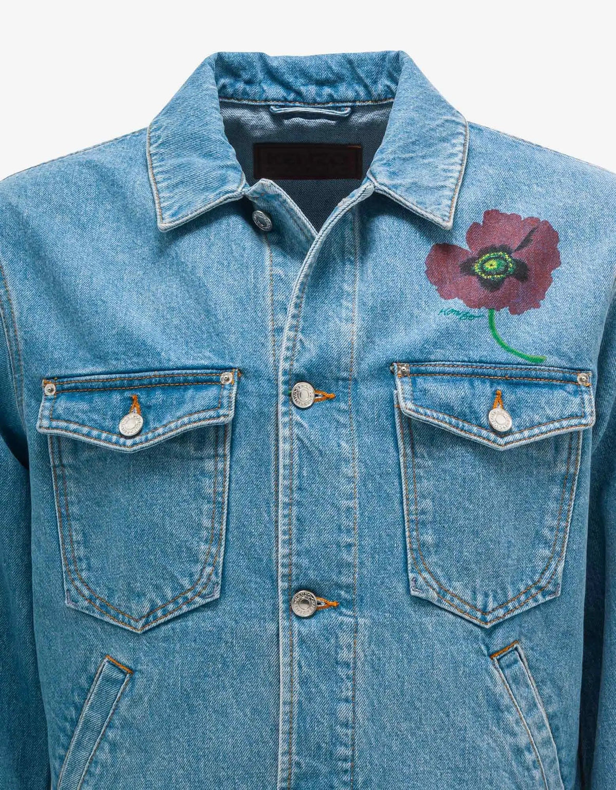 Kenzo Kenzo Sky Blue Kenzo Poppy Denim Jacket