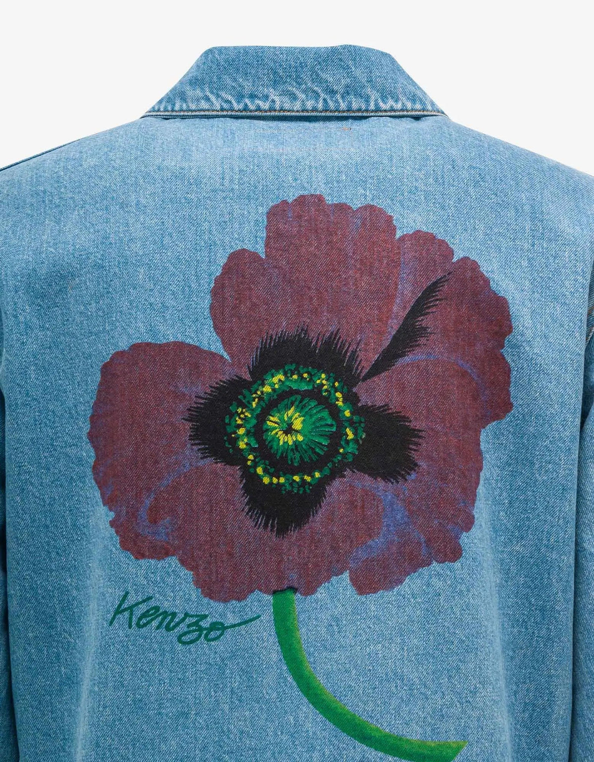 Kenzo Kenzo Sky Blue Kenzo Poppy Denim Jacket