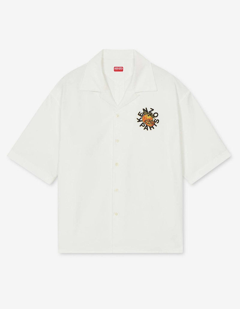 Kenzo Kenzo White 'Kenzo Orange' Hawaiian Shirt