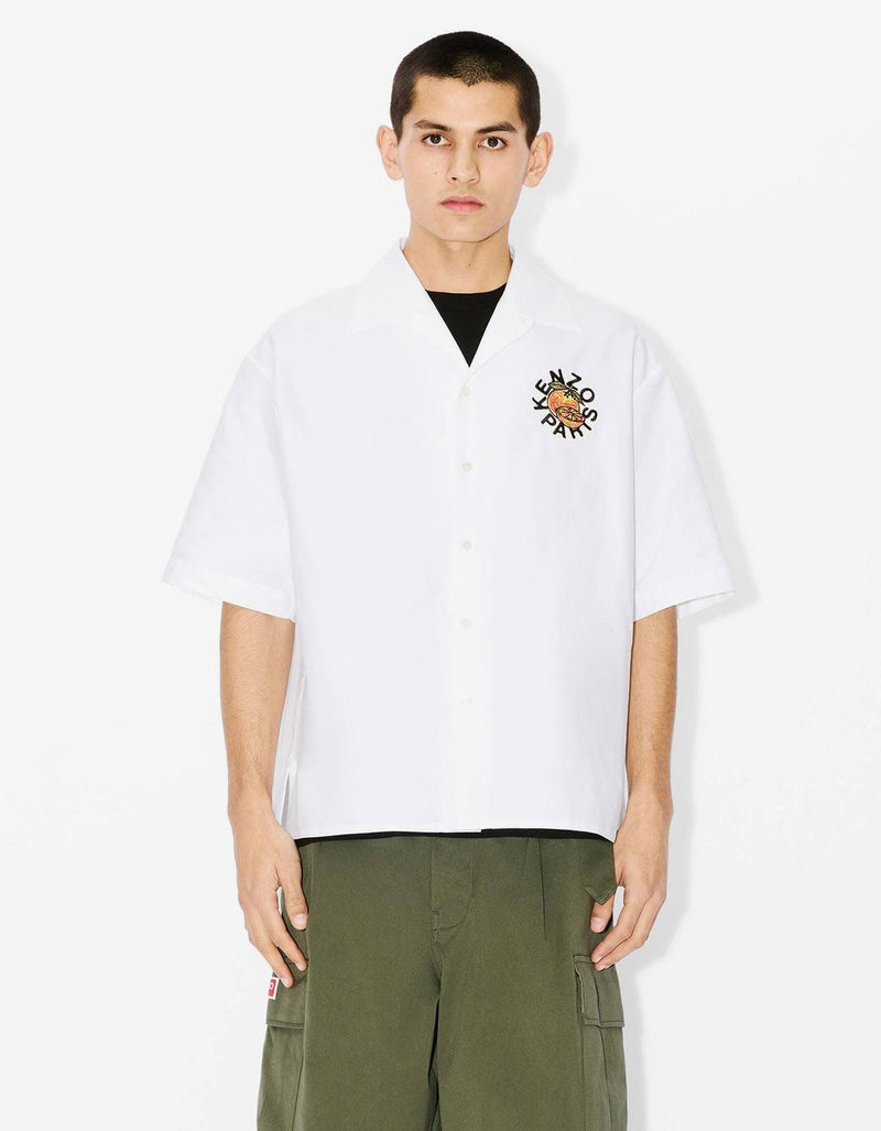 Kenzo Kenzo White 'Kenzo Orange' Hawaiian Shirt