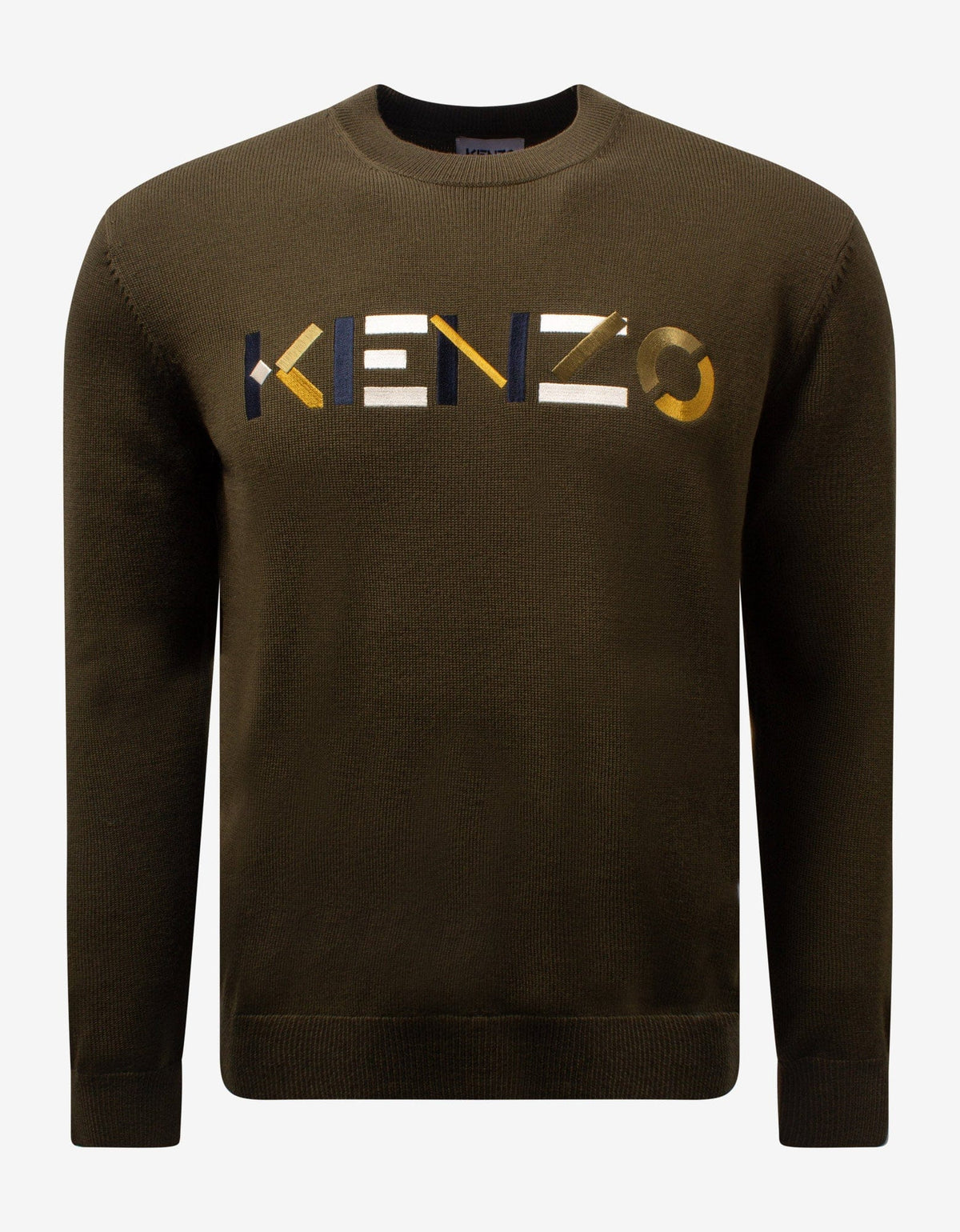 Kenzo Khaki Wool Logo Sweater