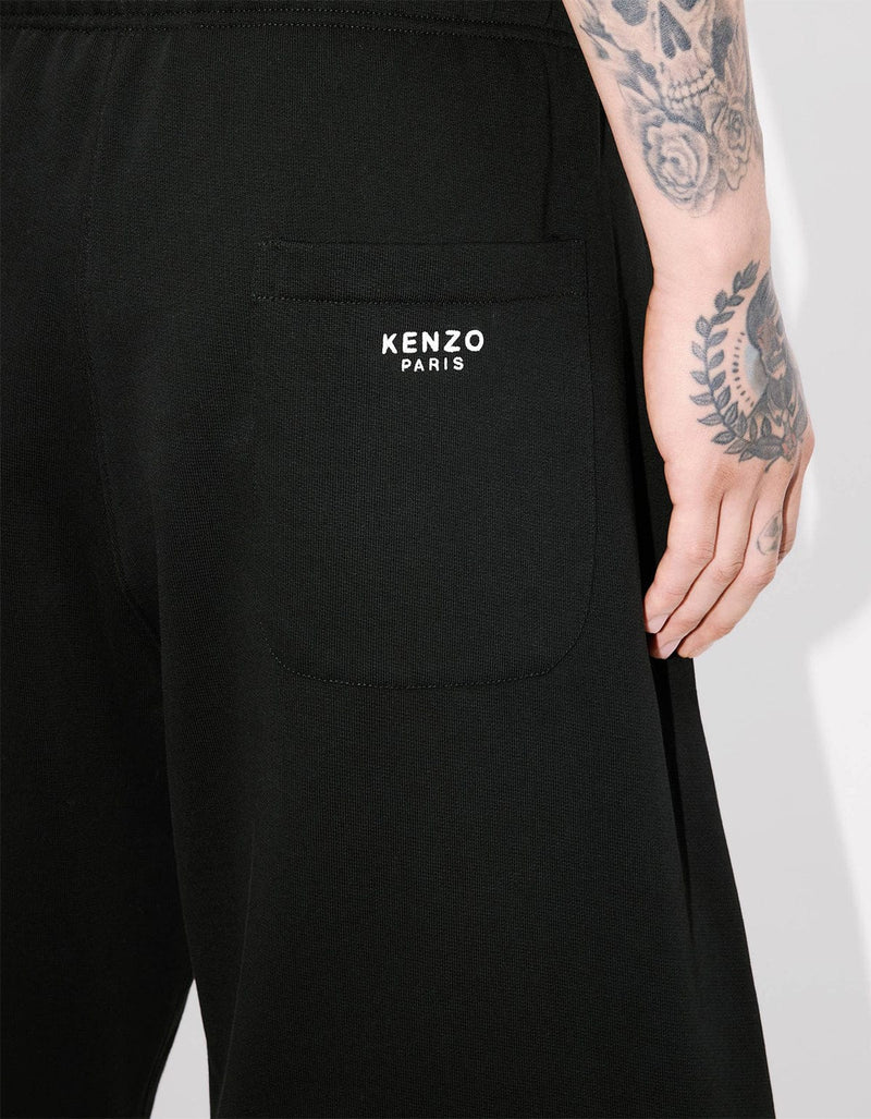 Kenzo Pop Embroidered Black Sweat Shorts