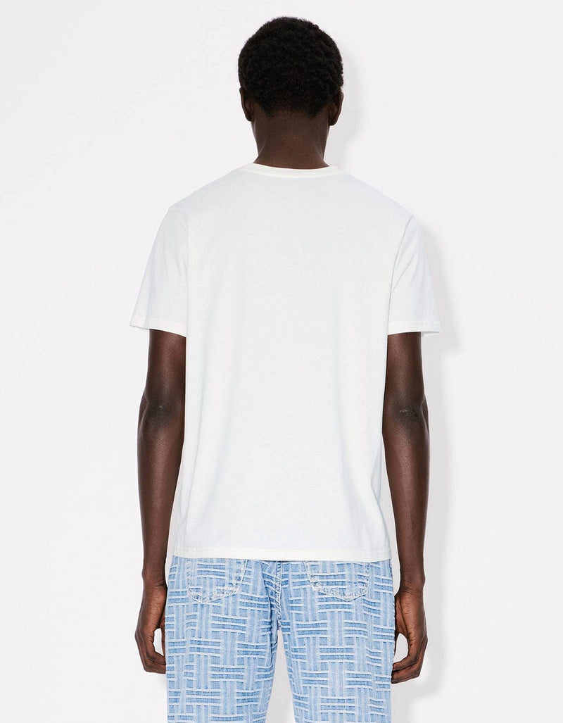 Kenzo Weave White Logo Embroidered T-Shirt