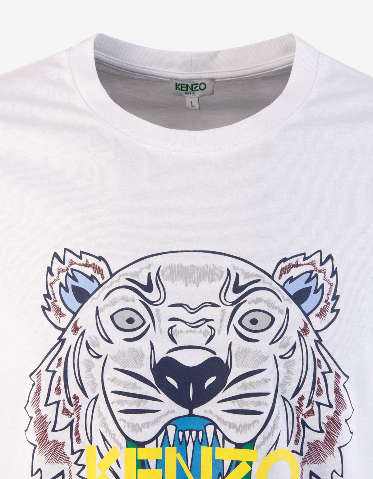 Kenzo White Tiger Print T-Shirt