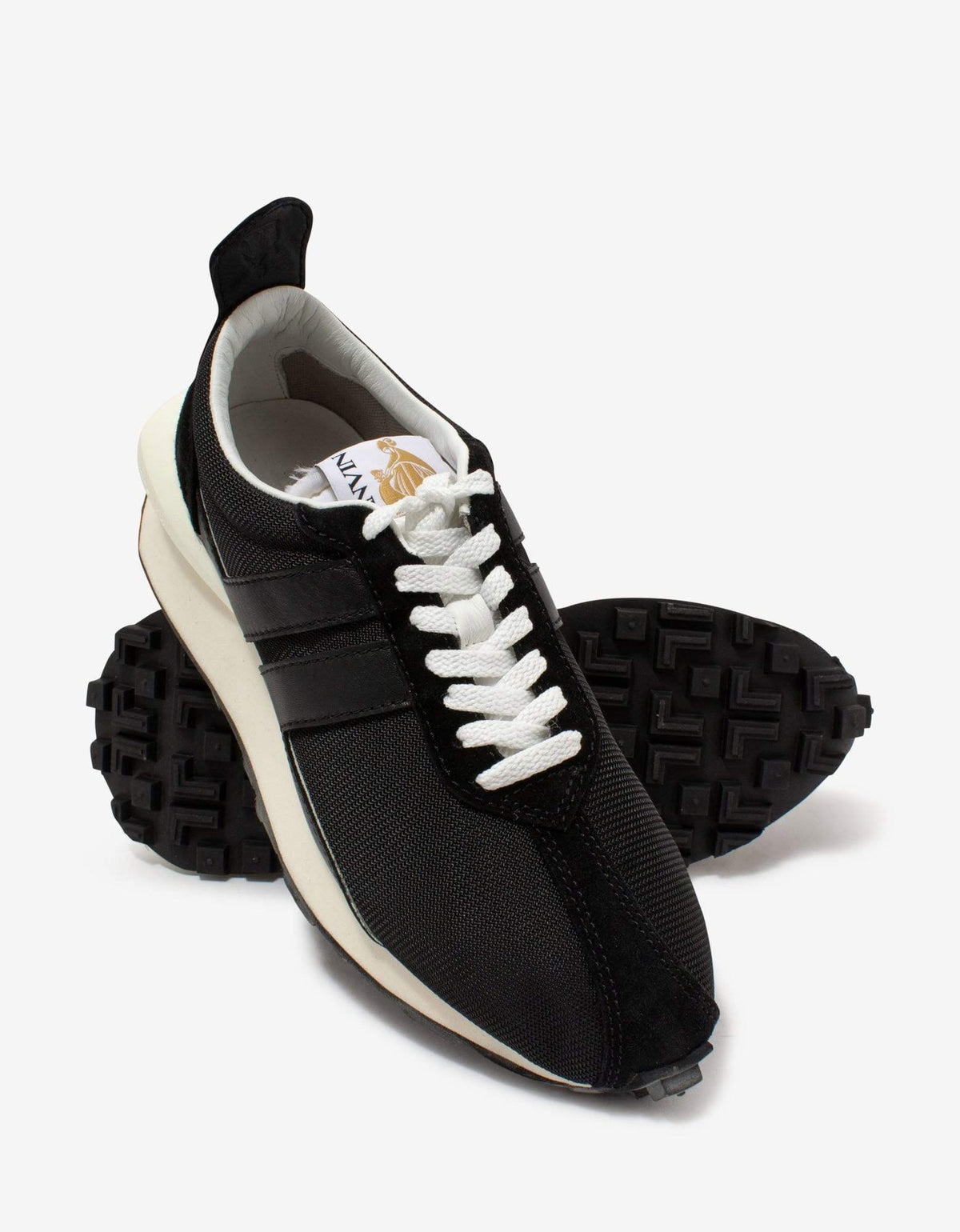 Lanvin Bumper Black Mesh Trainers