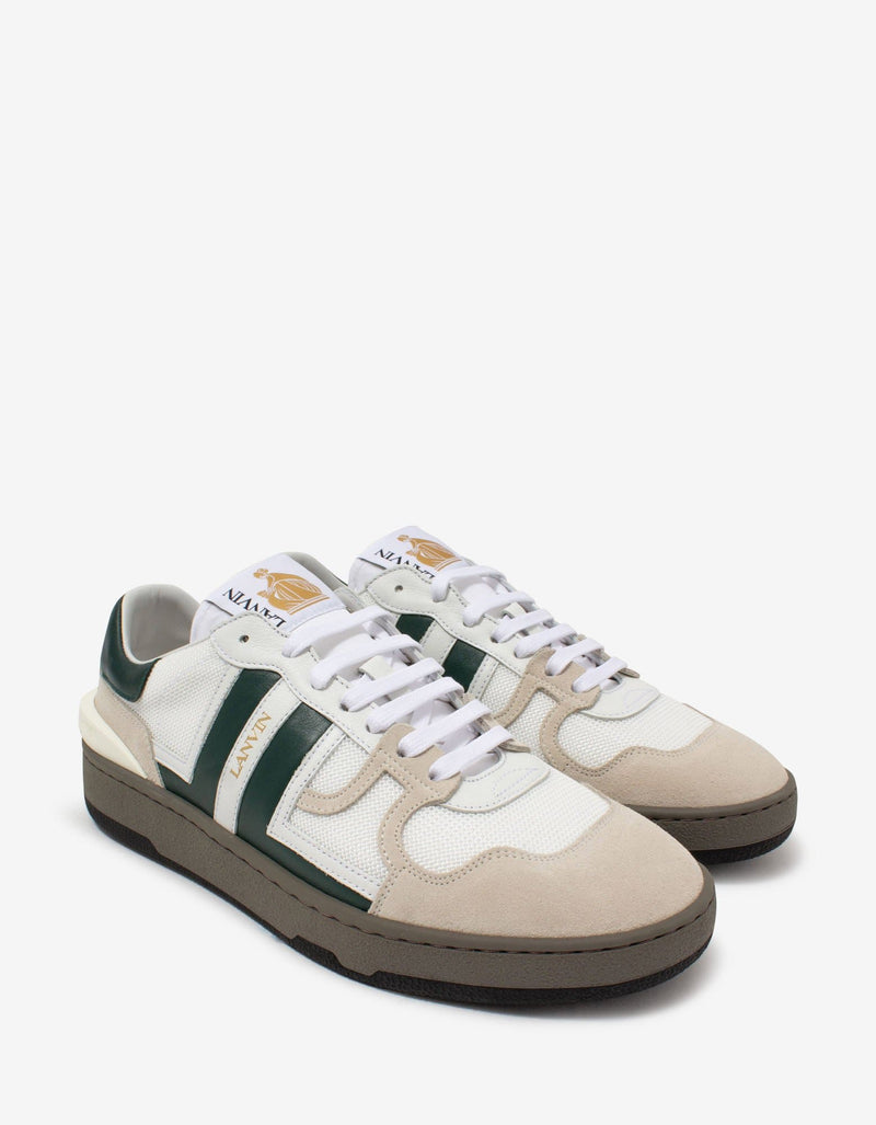 Lanvin Clay White & Green Tennis Trainers