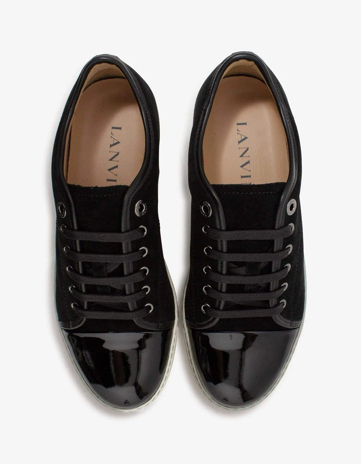 Lanvin DBB1 Black Suede & Patent Trainers