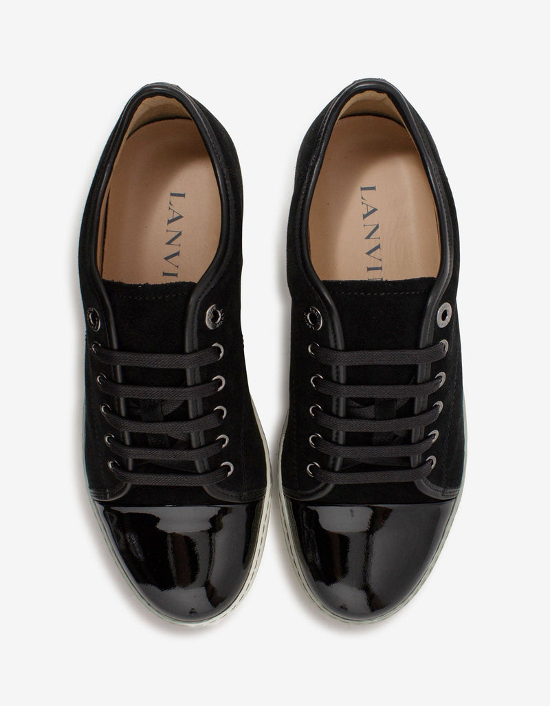 Lanvin DBB1 Black & White Suede & Patent Leather Trainers