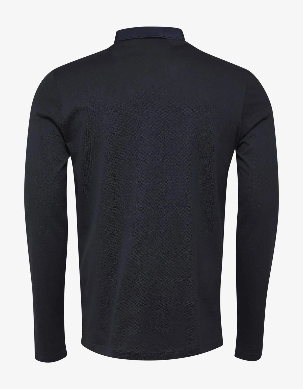 Lanvin Lanvin Navy Blue Grosgrain Collar Long Sleeve Polo T-Shirt