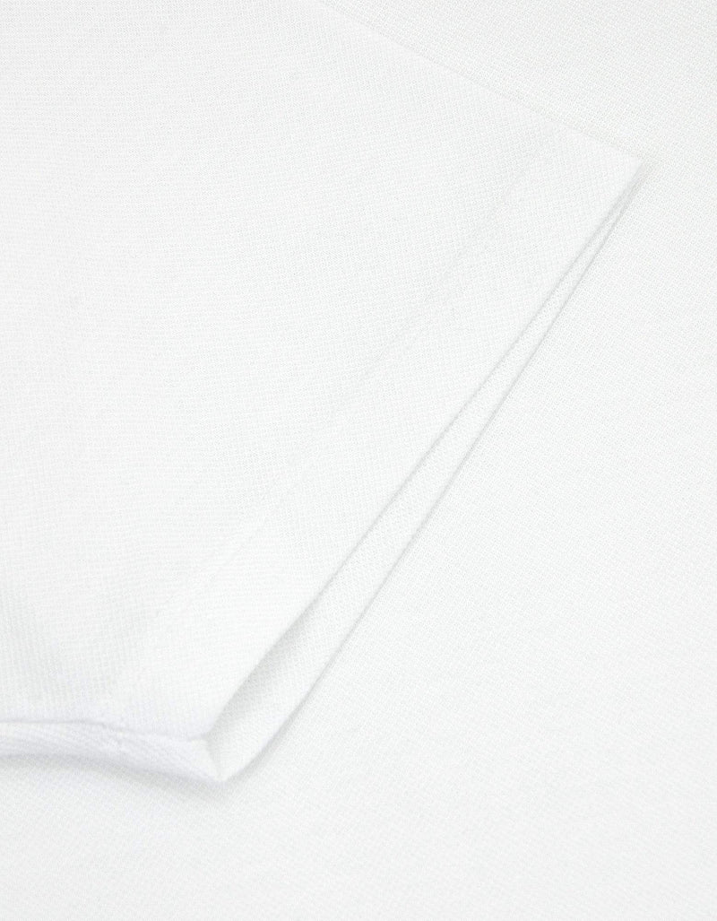 Lanvin White Slim Polo T-Shirt with Grosgrain Collar