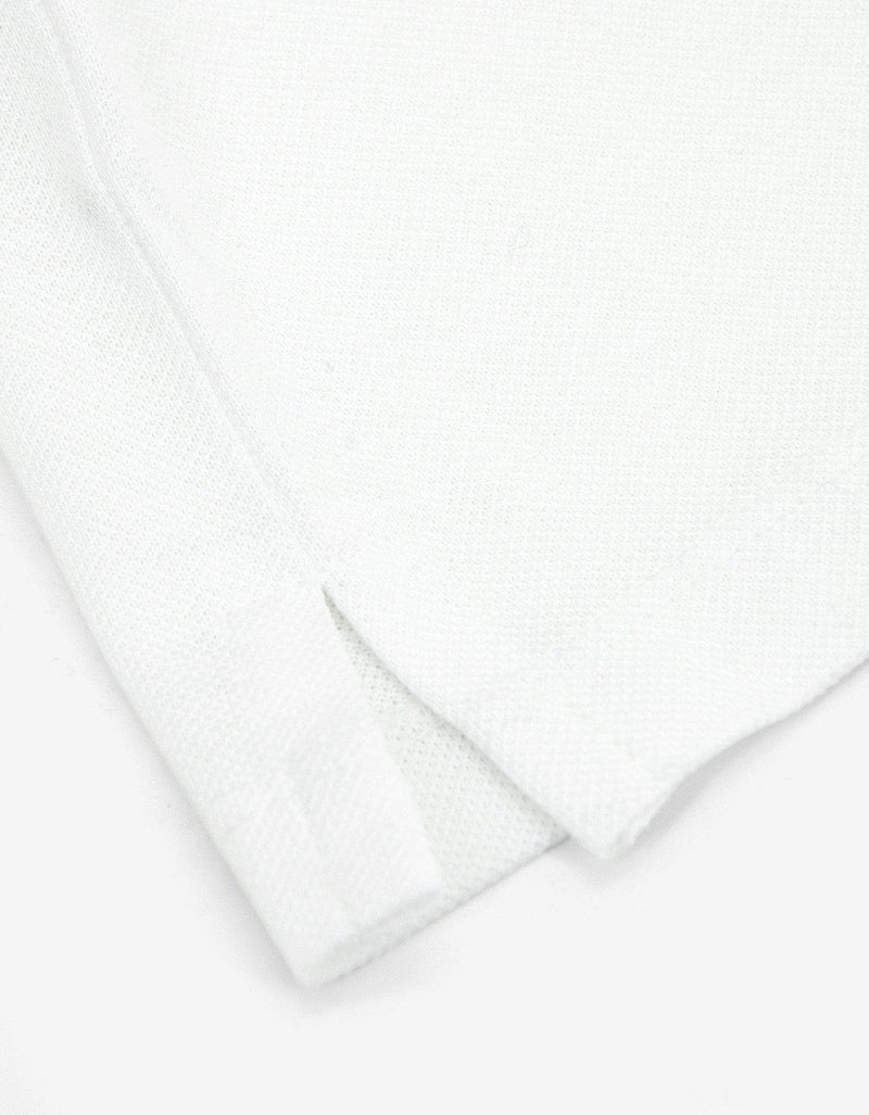 Lanvin White Slim Polo T-Shirt with Grosgrain Collar