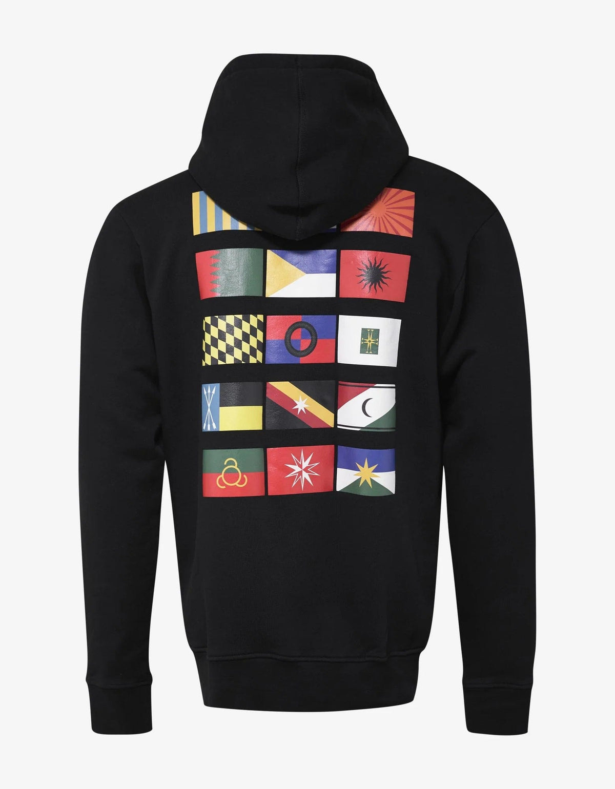 Marcelo Burlon Black Eagle & Flags Print Hoodie