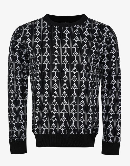 Marcelo Burlon x Kappa All-Over Logo Black Sweatshirt