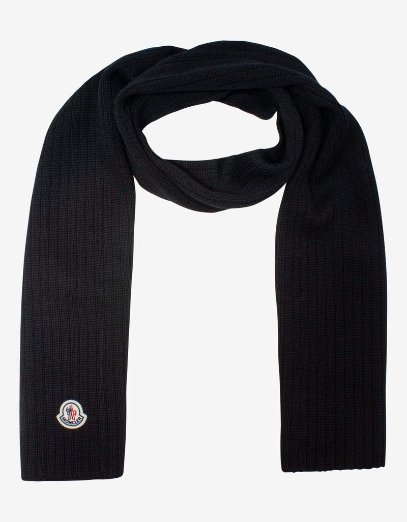 Moncler Black Logo Scarf