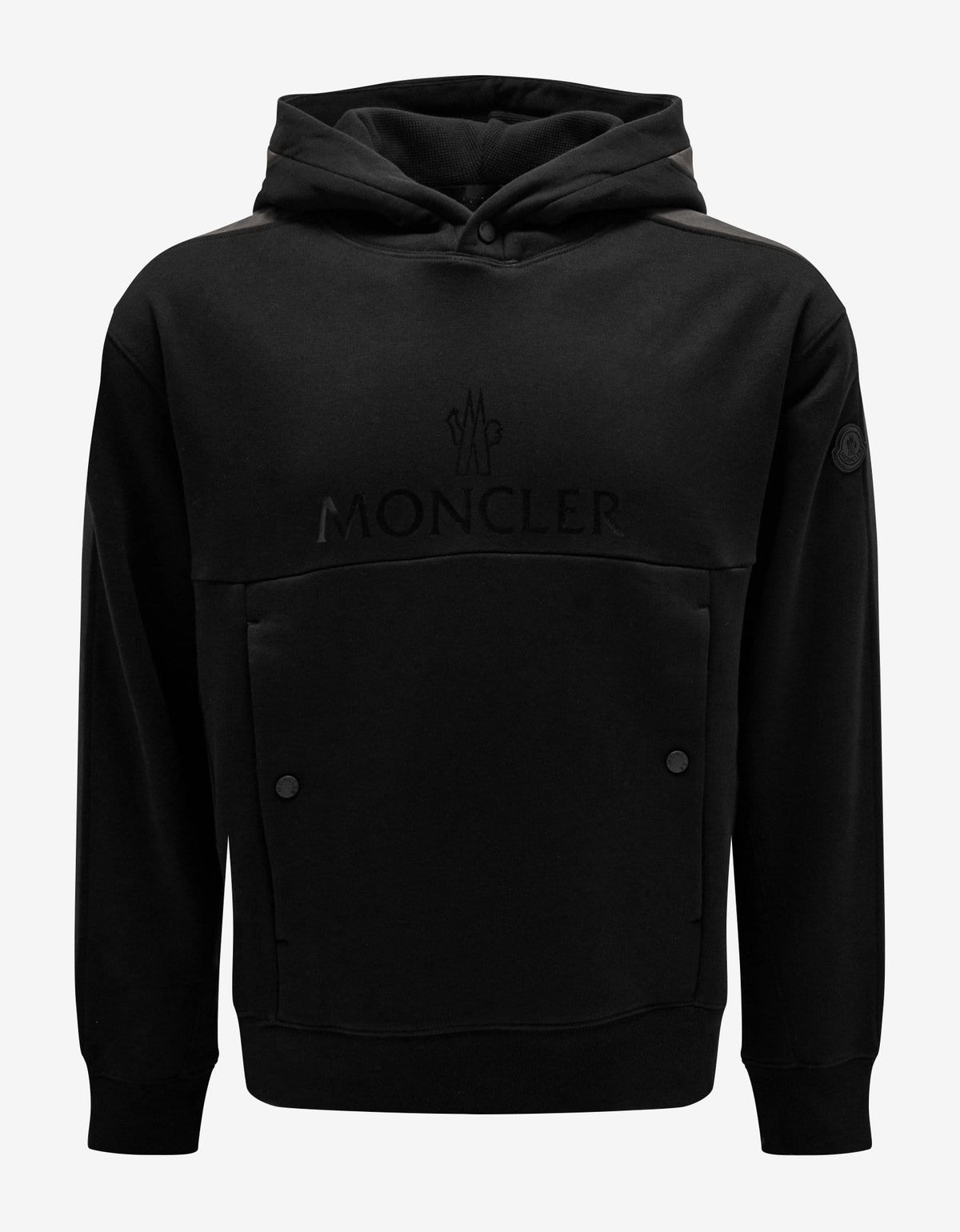 Moncler Black Panelled Logo Hoodie