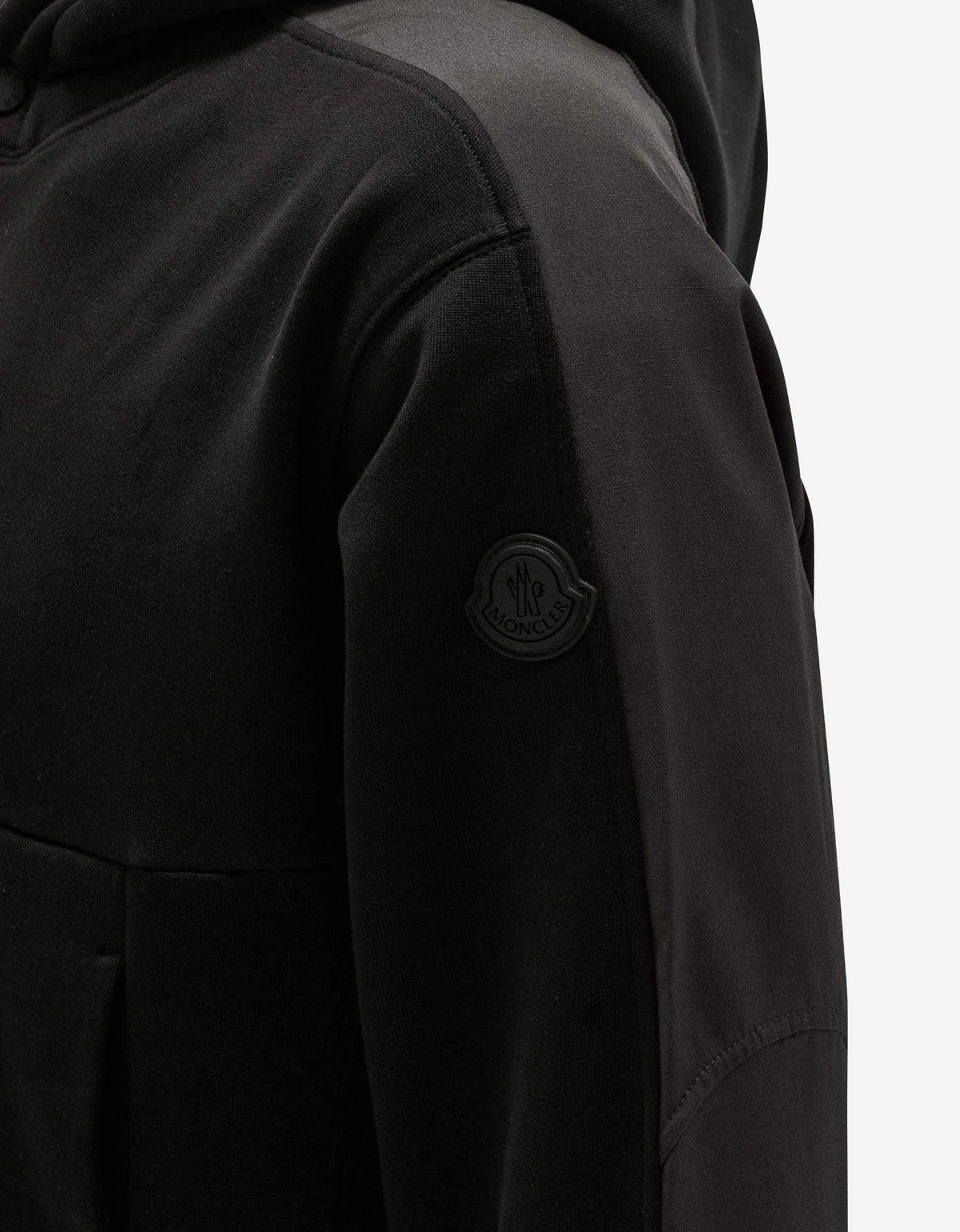 Moncler Black Panelled Logo Hoodie